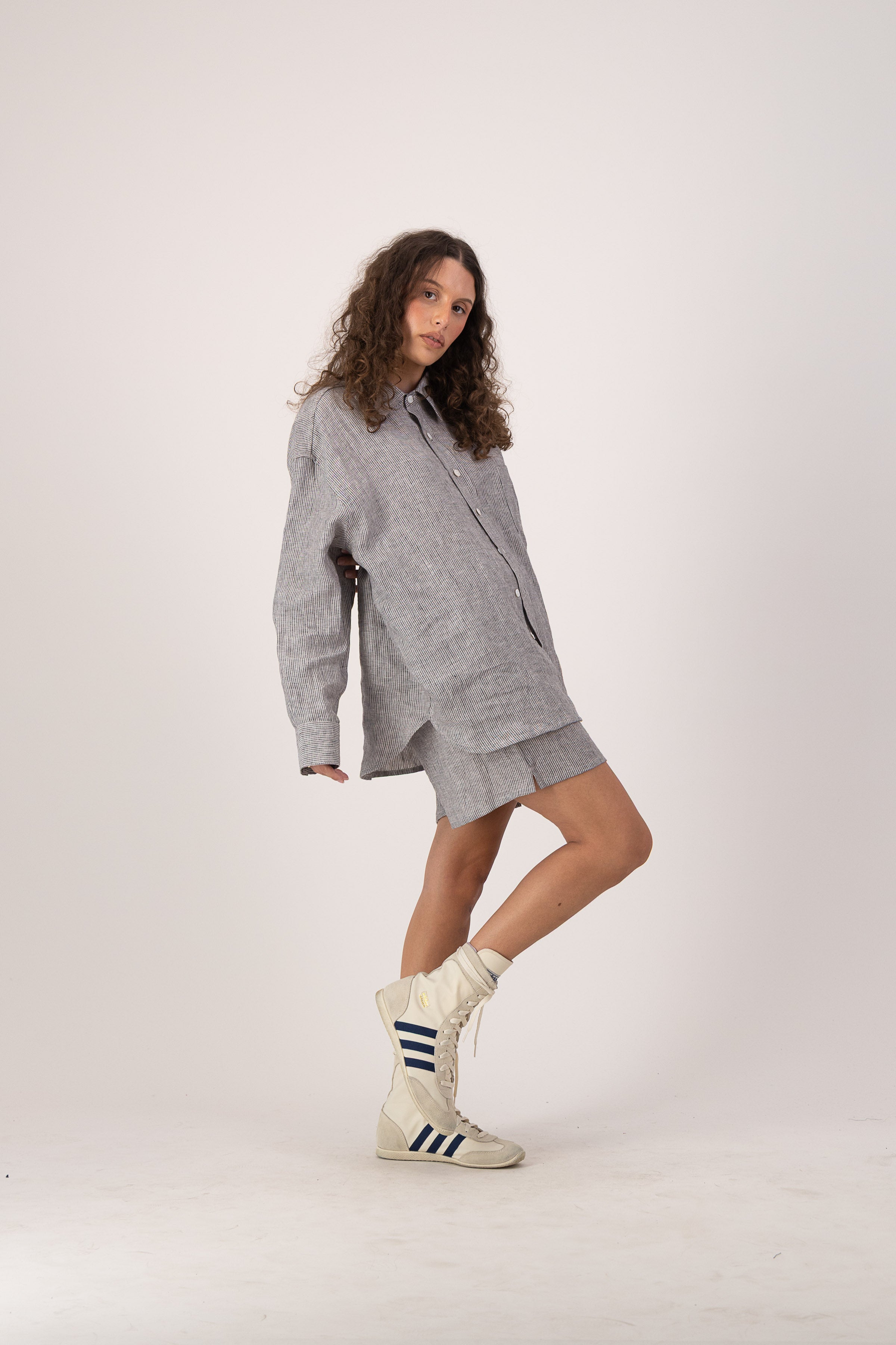 Marina Shirt - Linen Stripe