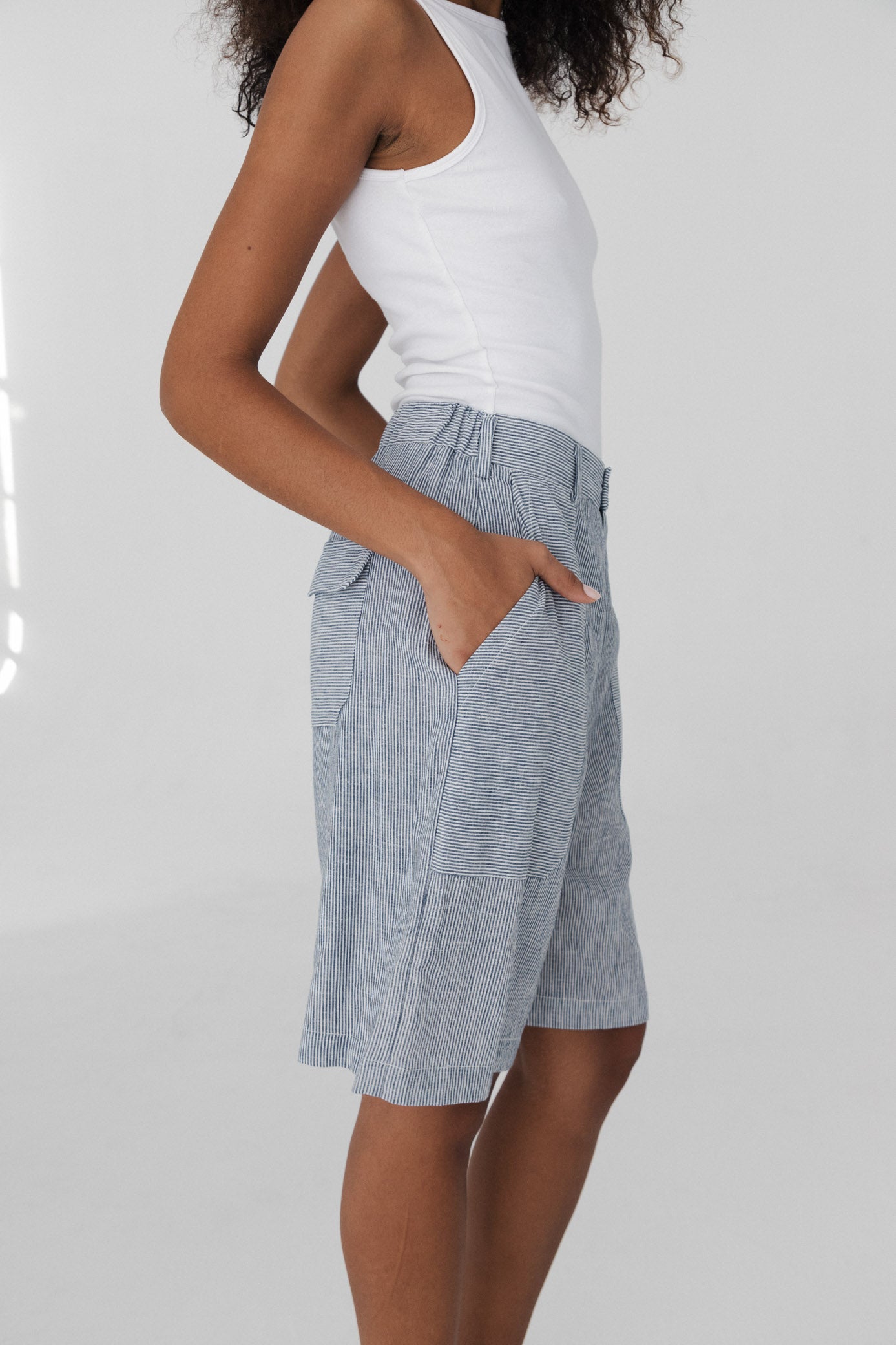 Bowler Shorts ― Navy Stripe