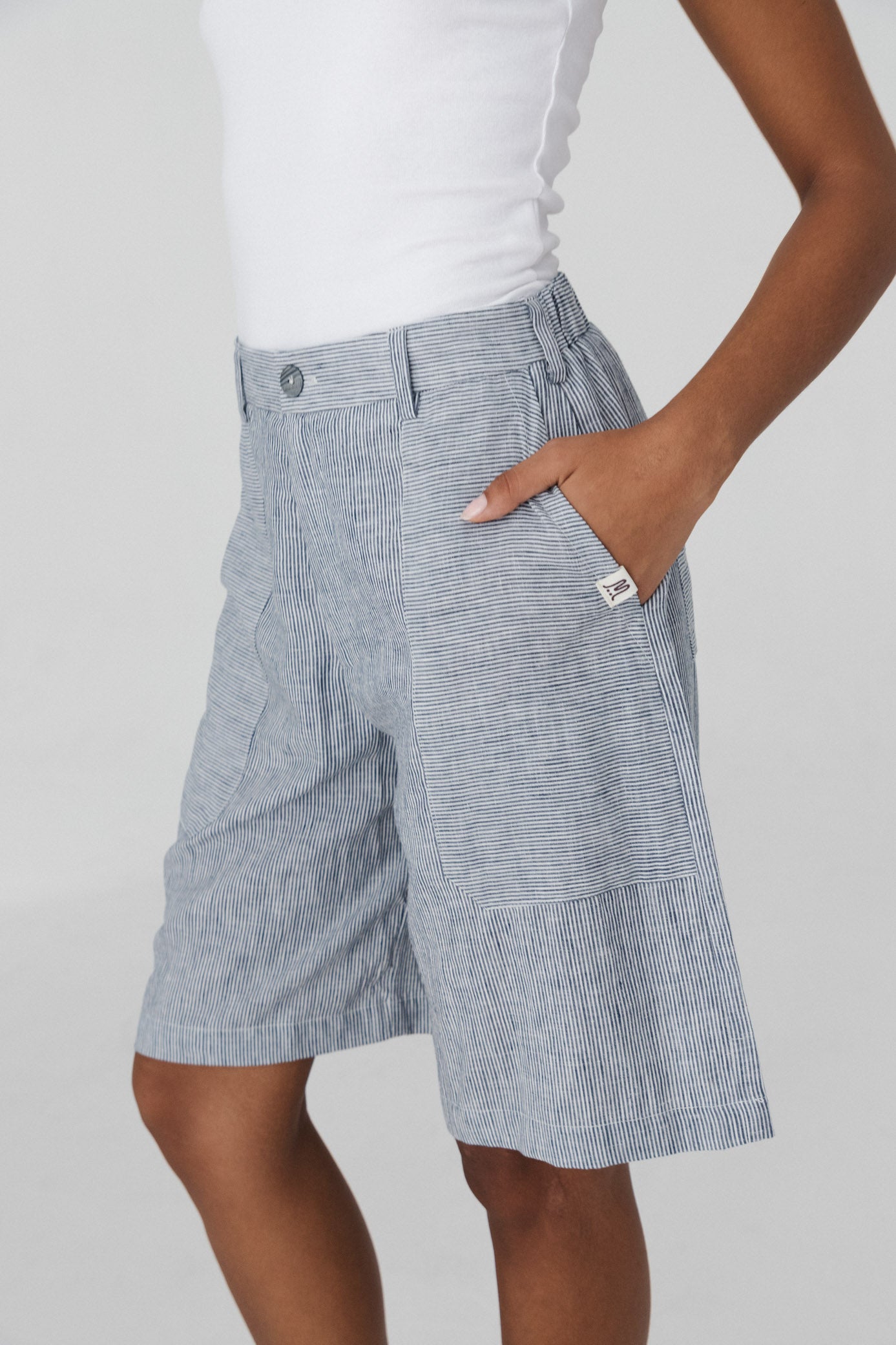 Bowler Shorts ― Navy Stripe