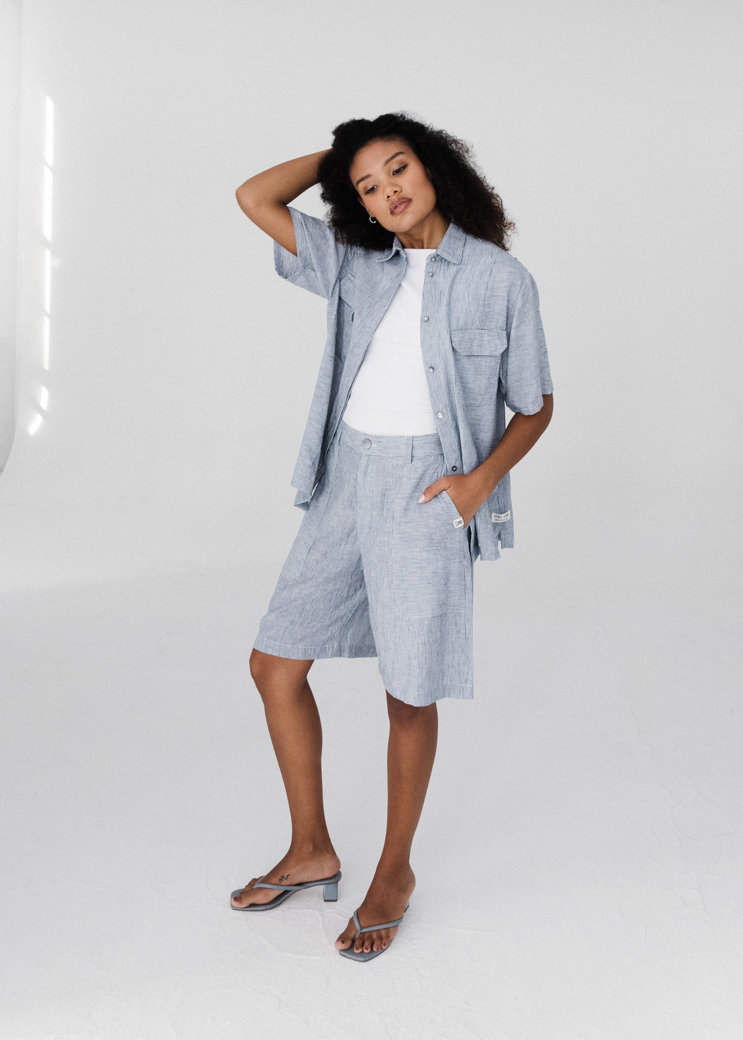 Bowler Shorts ― Navy Stripe