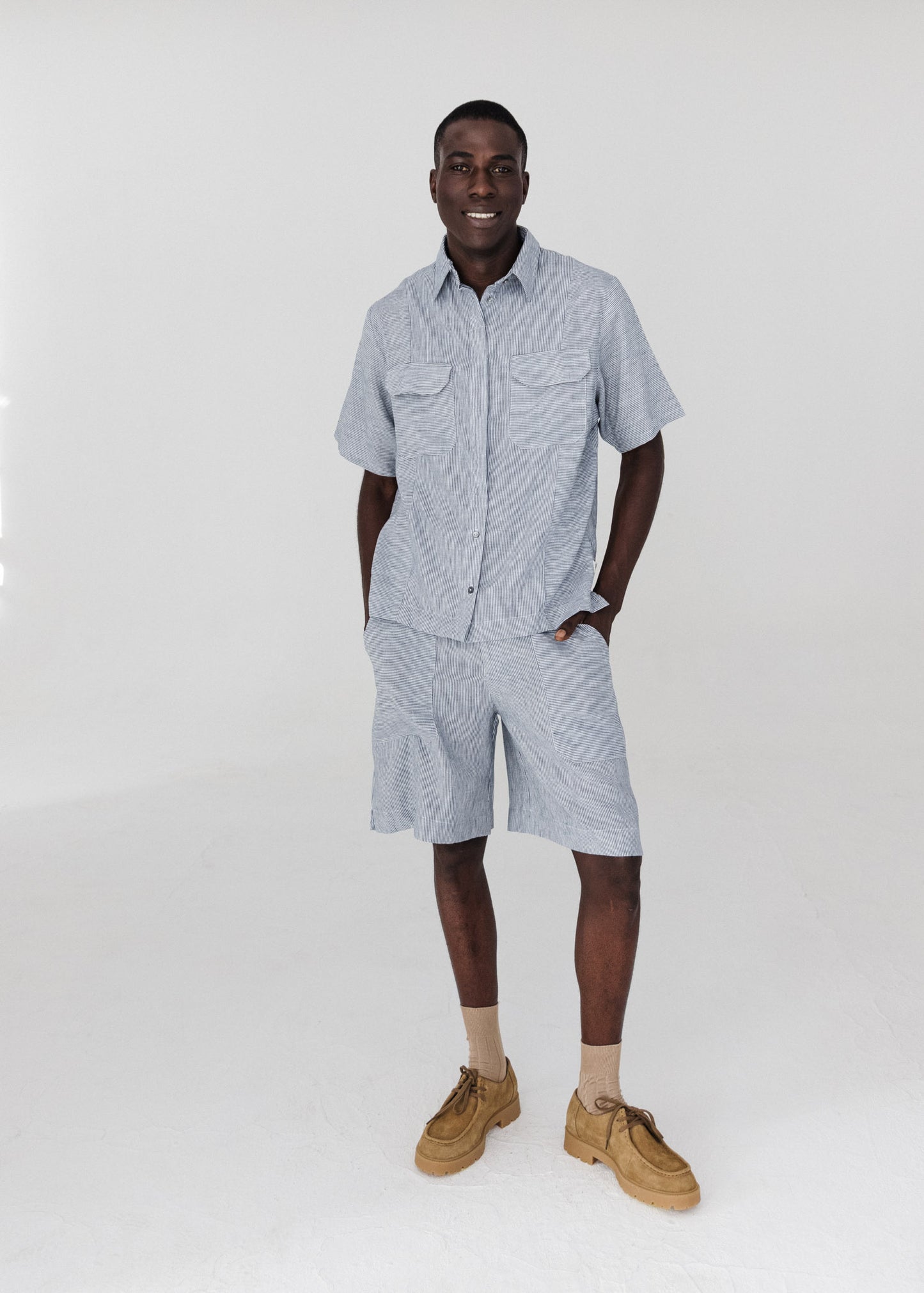 Bowler Shorts ― Navy Stripe