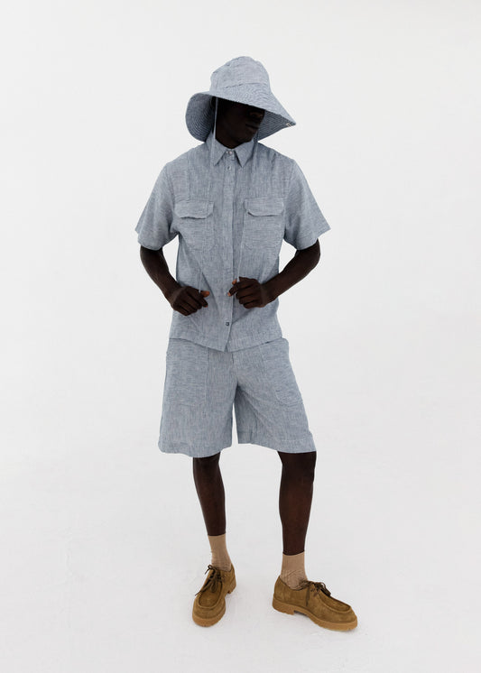 Sun Hat - Navy Stripe