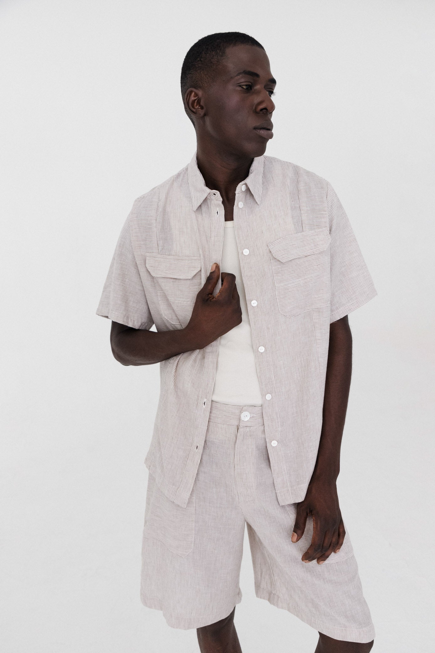 Classic Bowler ― Flax Stripe