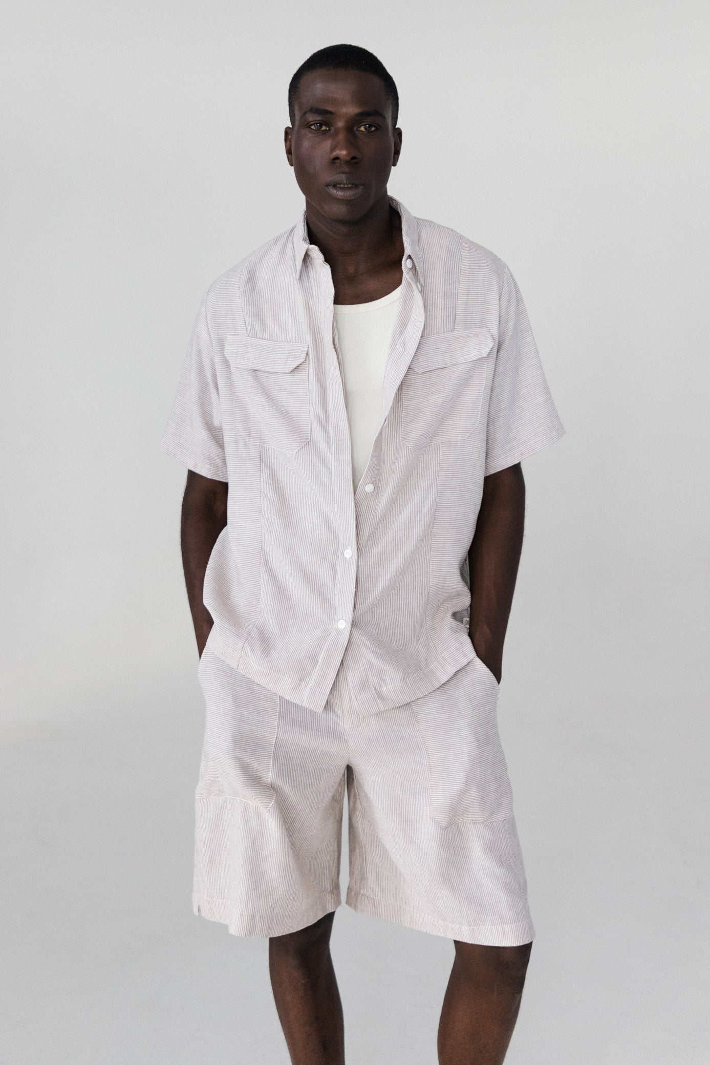 Bowler Shorts ― Flax Stripe