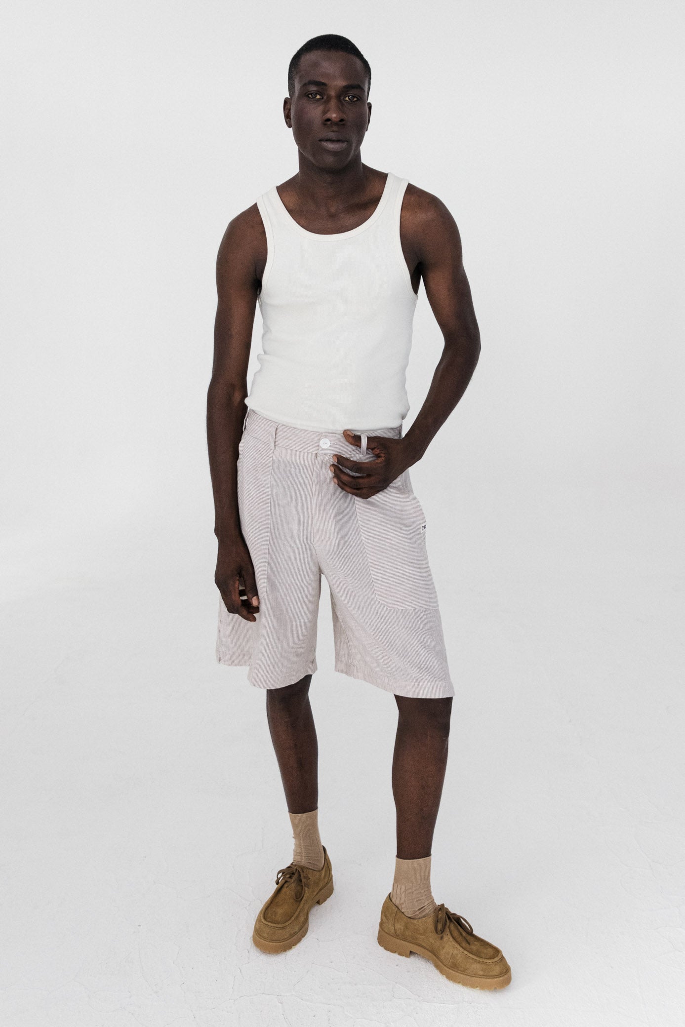 Bowler Shorts ― Flax Stripe