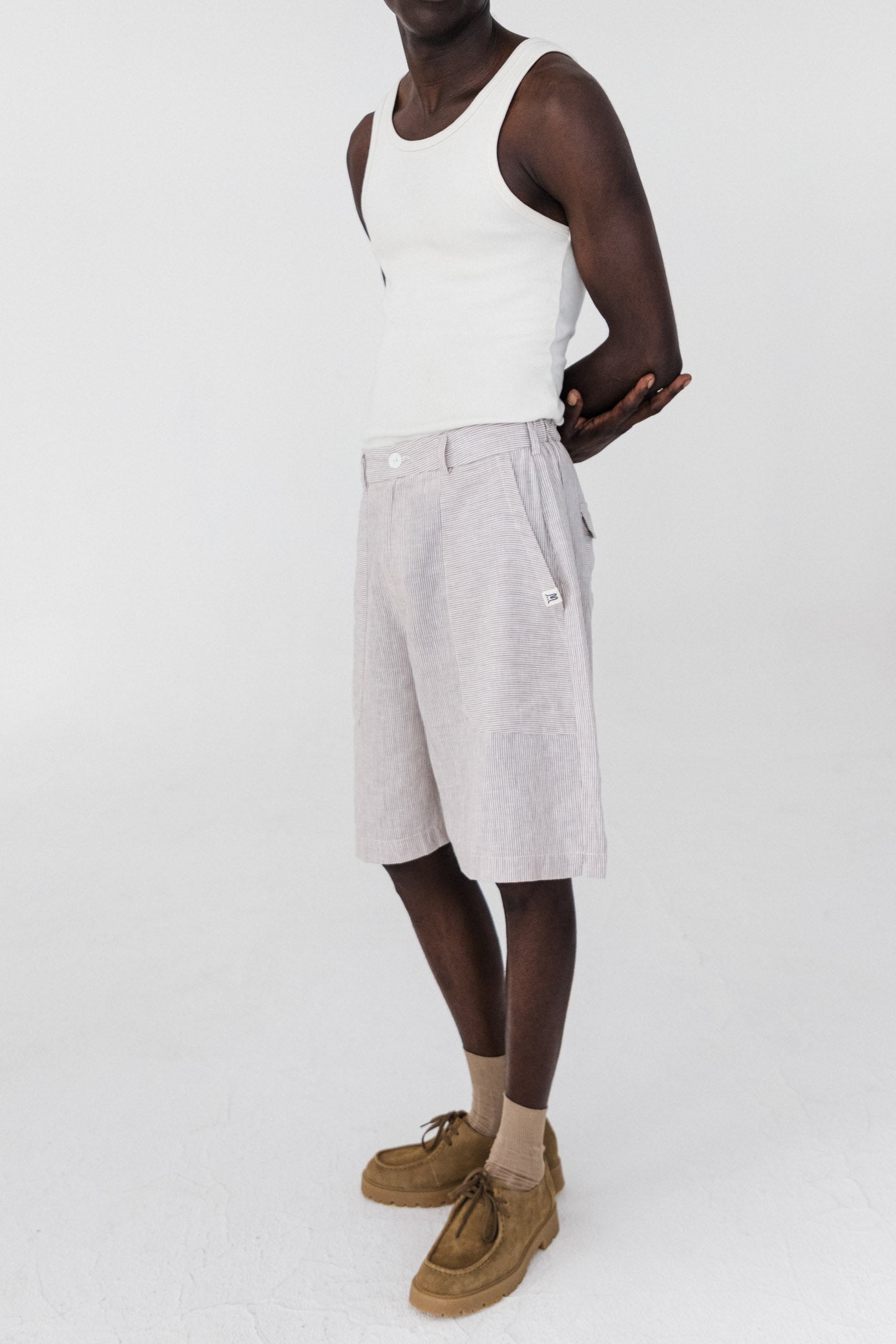 Bowler Shorts ― Flax Stripe