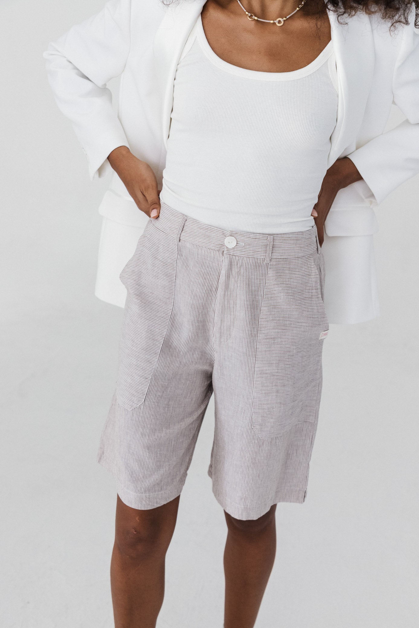 Bowler Shorts ― Flax Stripe