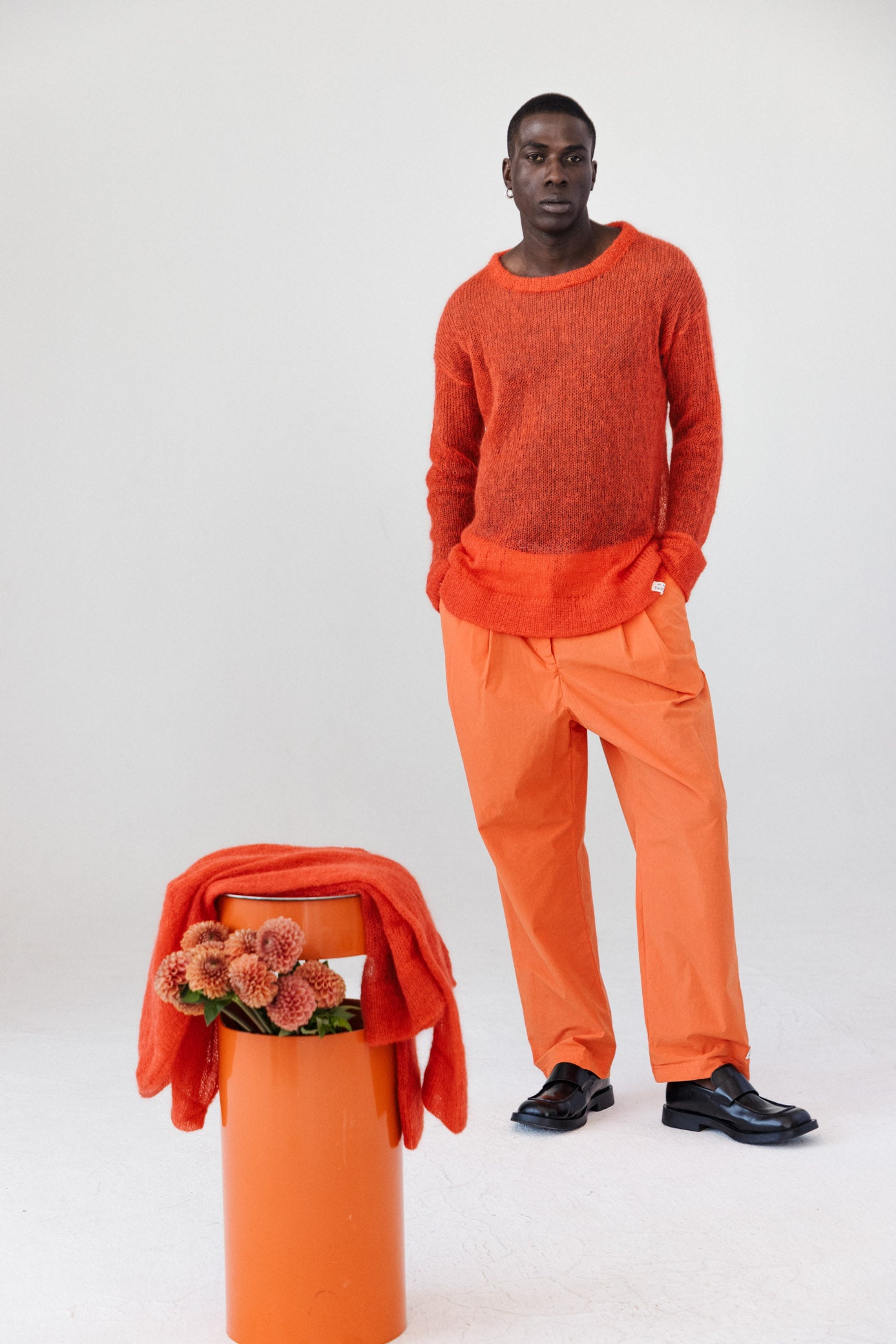 Pleated Trousers ― Tangerine