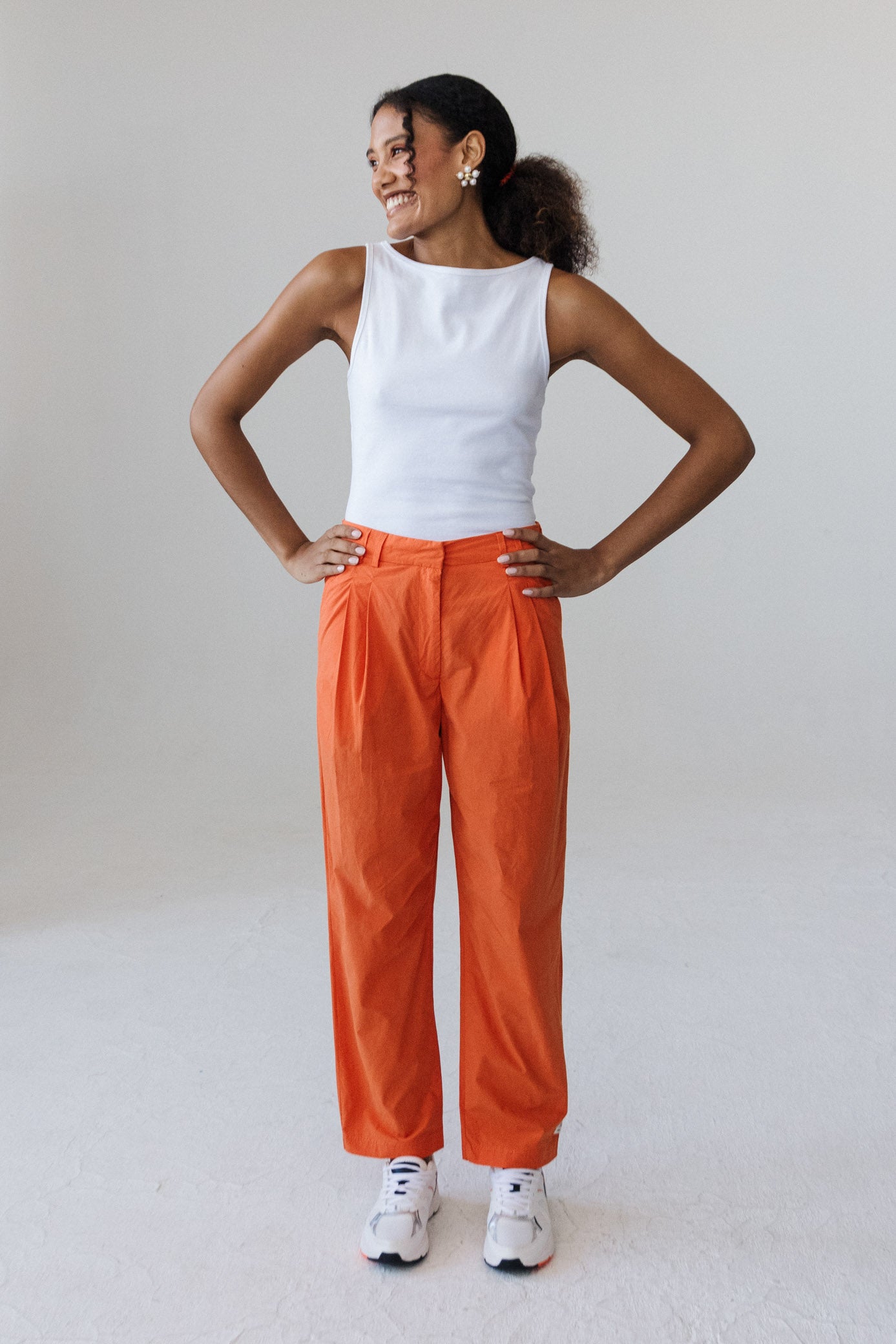 Pleated Trousers - Tangerine