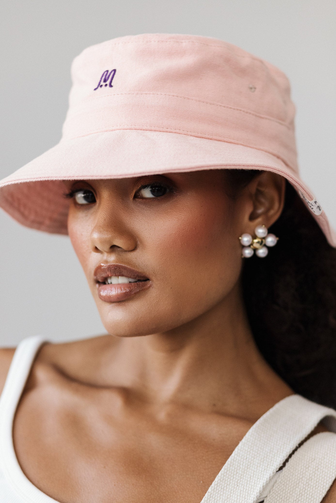 'Forget-me-not' Bucket Hat ― Peach