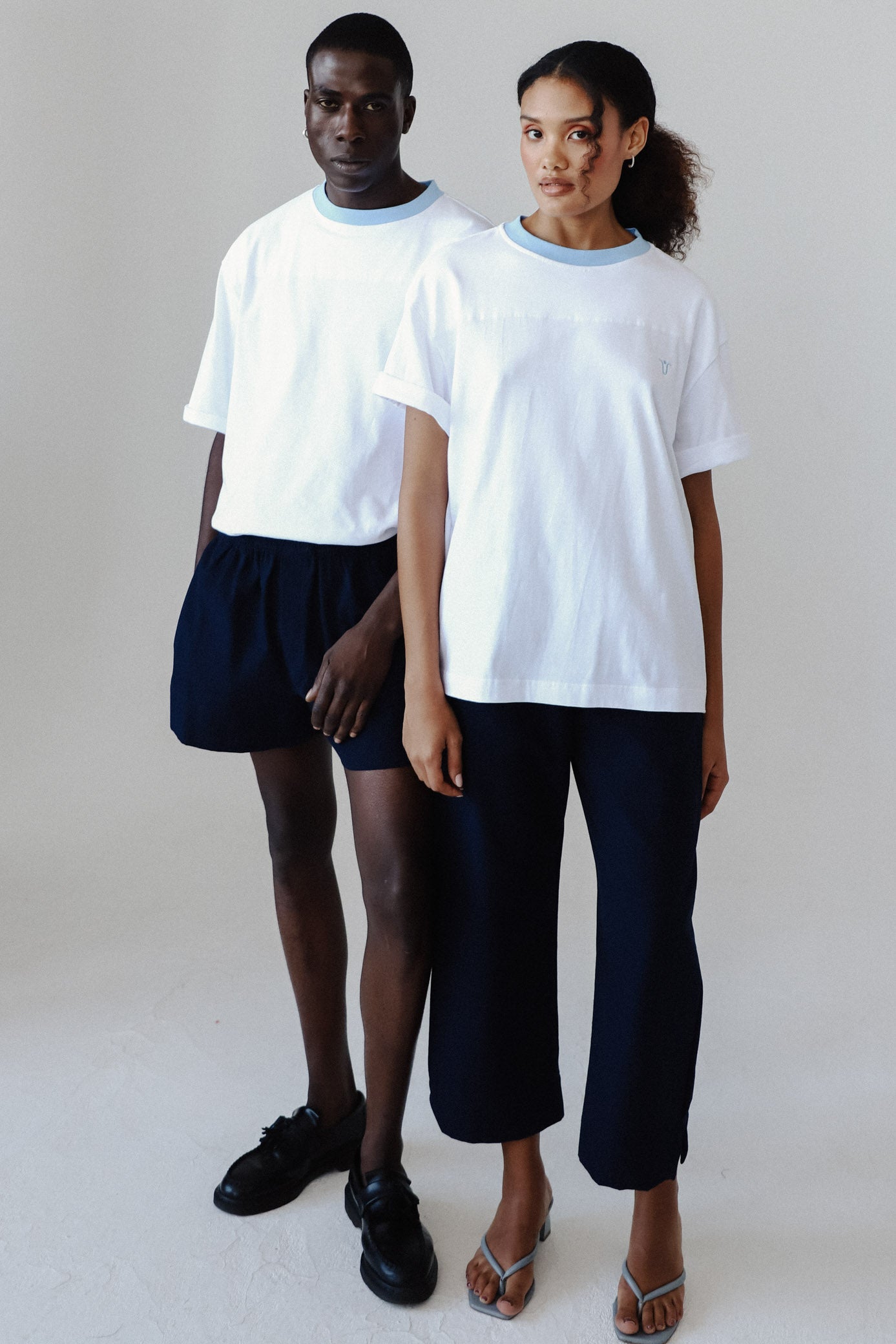 Joy Tee - White & Sky