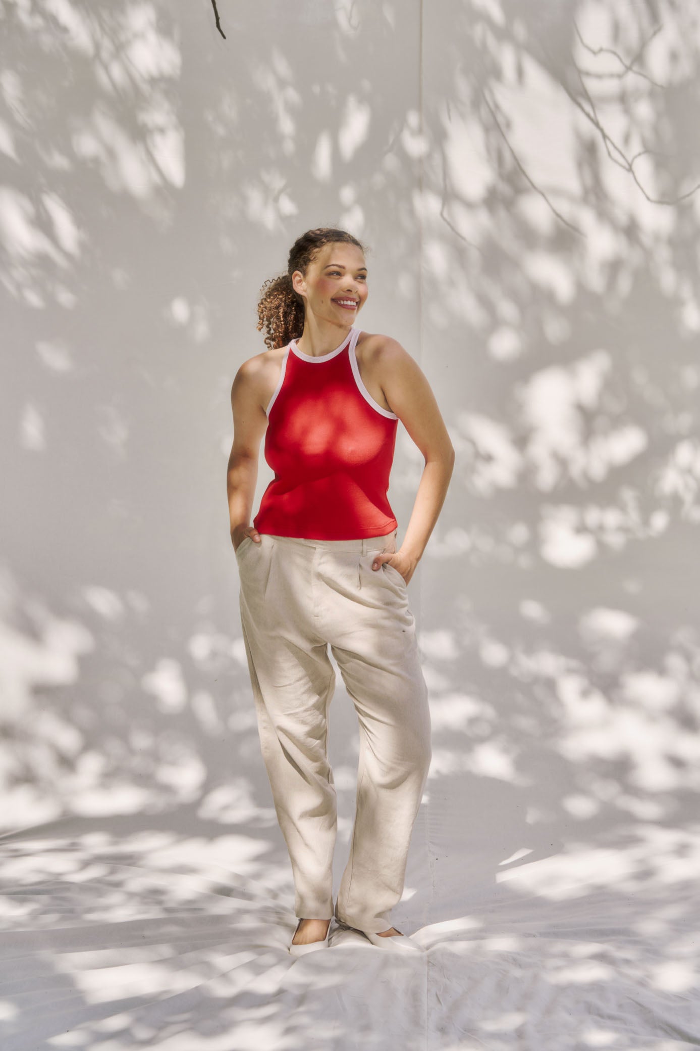 Rib Vest - Red & Pink