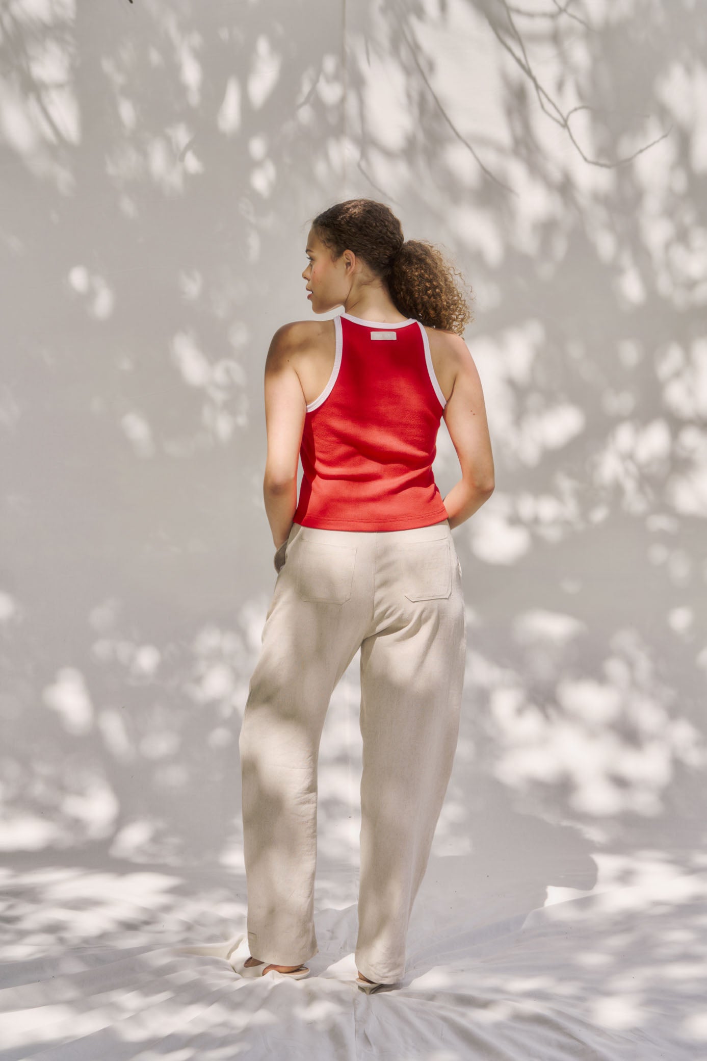 Rib Vest - Red & Pink