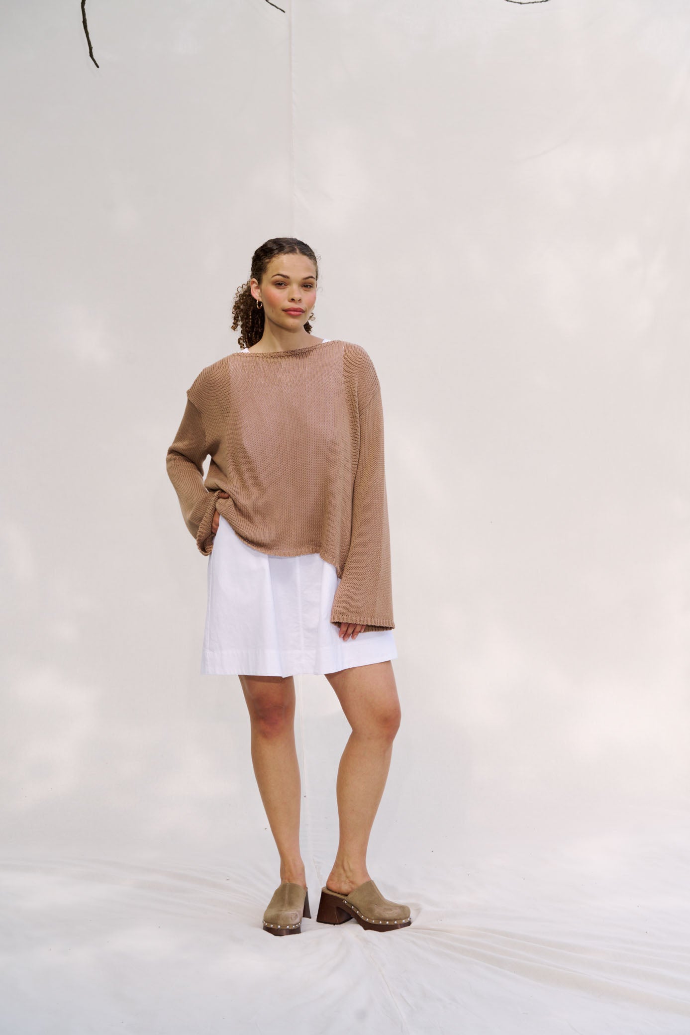 Belle Cotton Sweater - NY Khaki