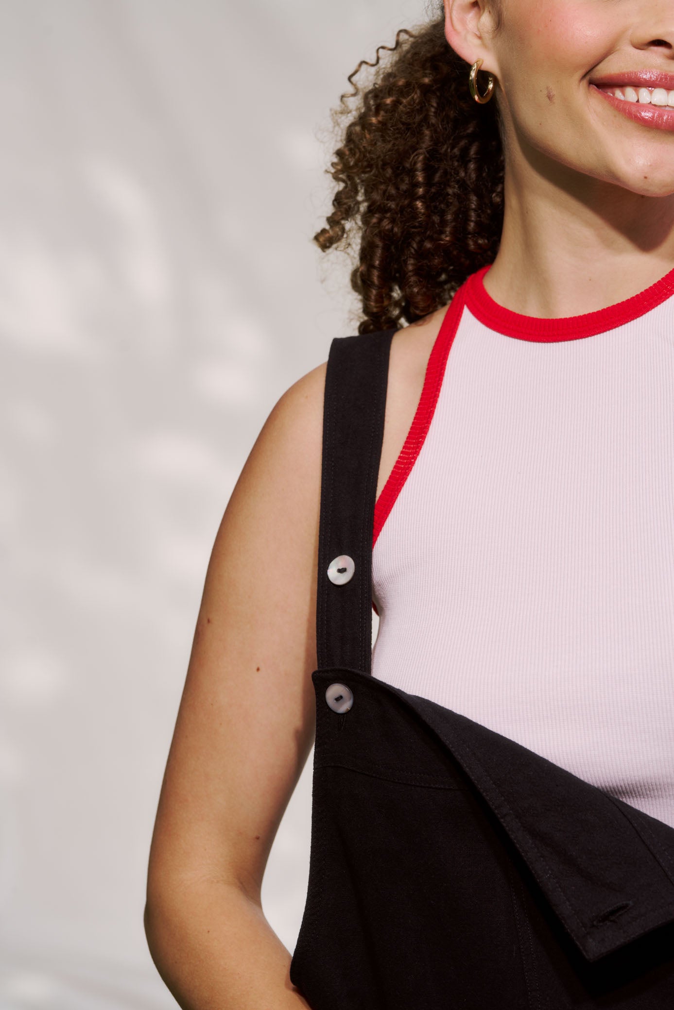 Rib Vest ― Pink & Red