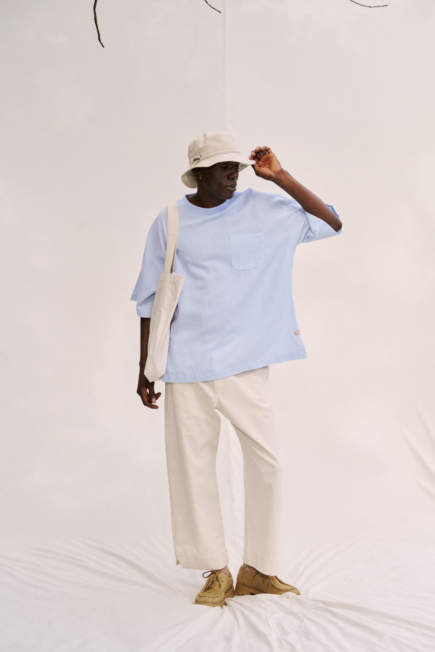 'Forget-me-not' Bucket Hat - Natural