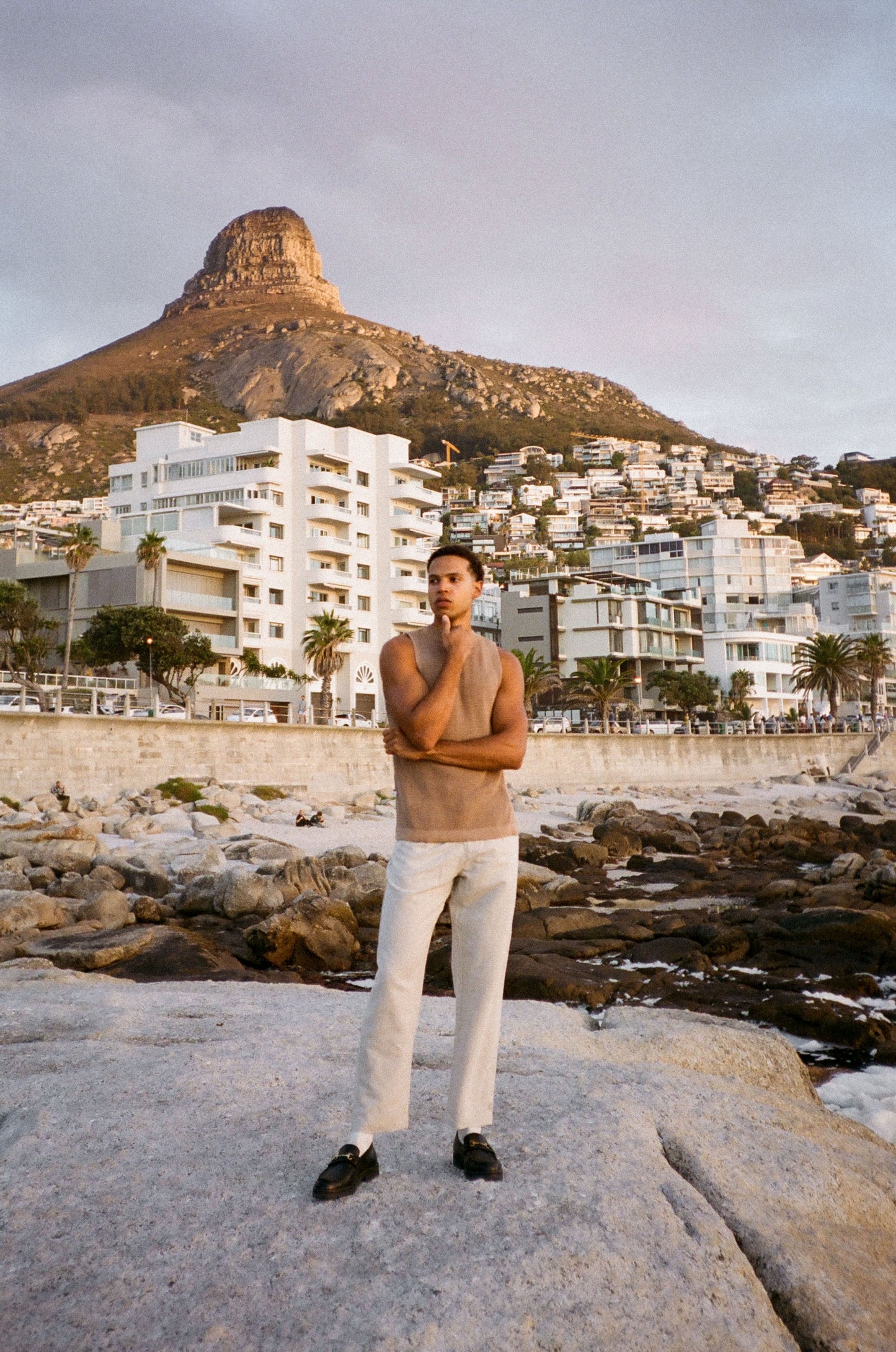 Mash Cotton Vest - NY Khaki