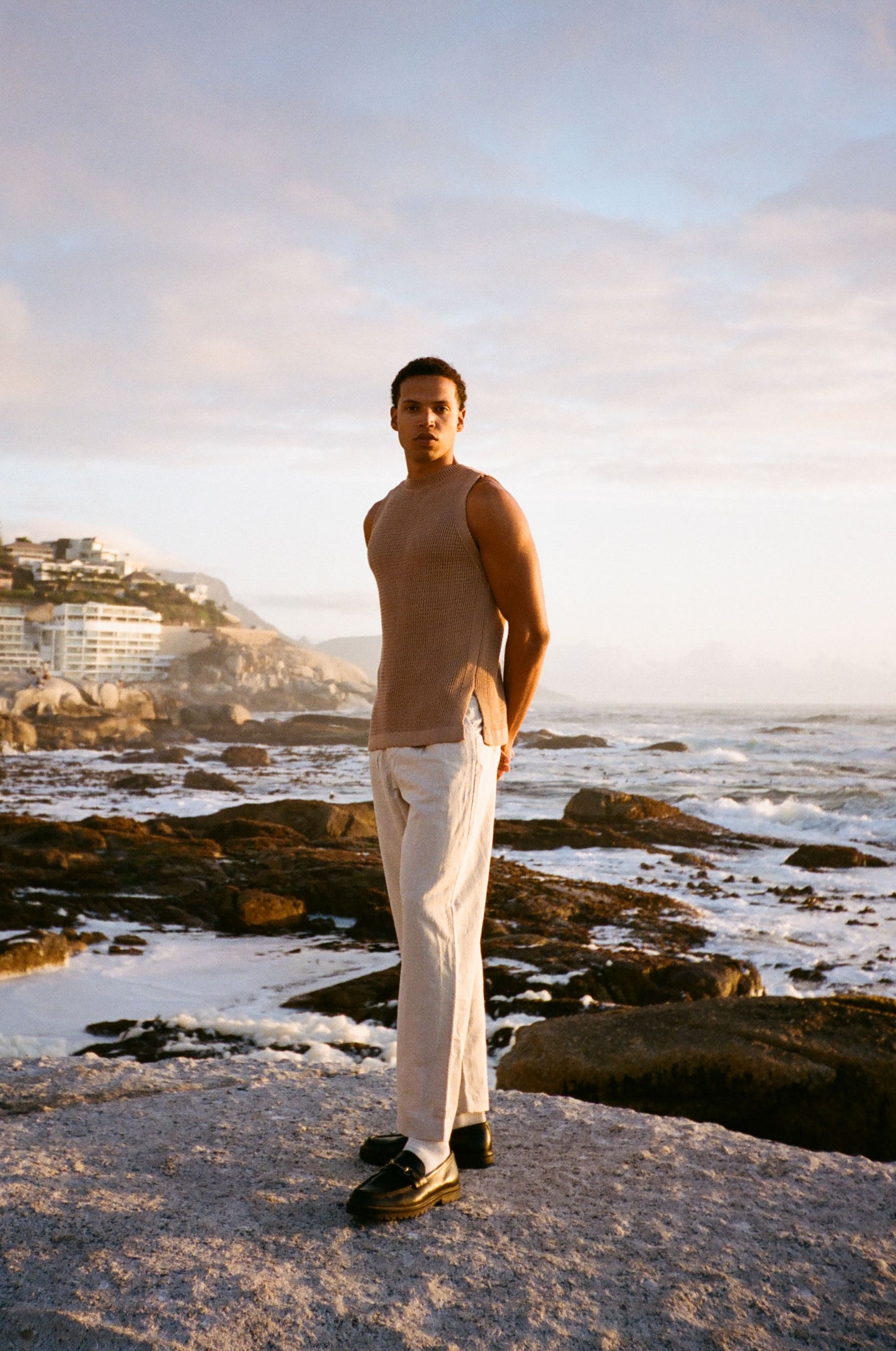 Mash Cotton Vest - NY Khaki