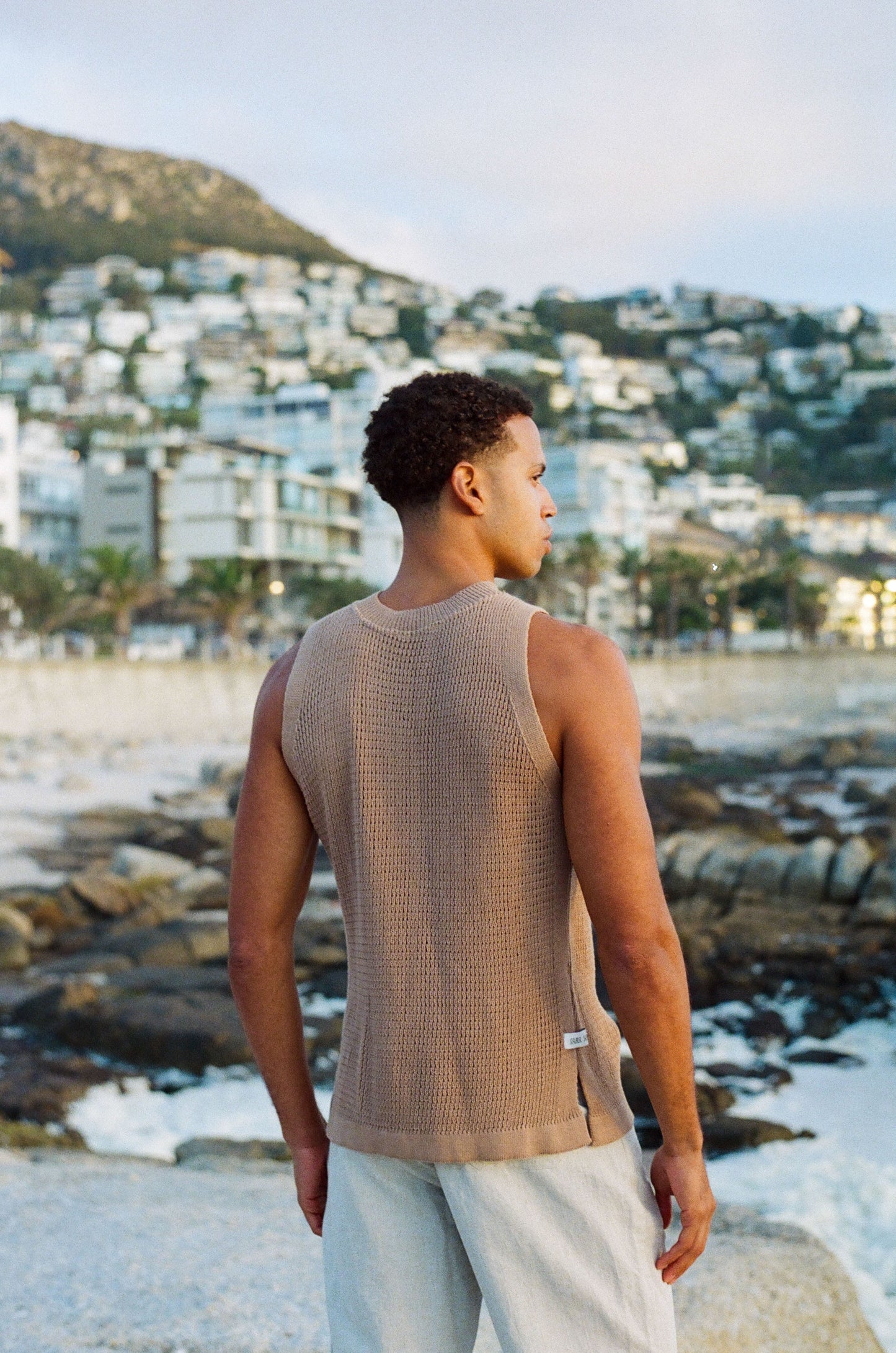 Mash Cotton Vest - NY Khaki