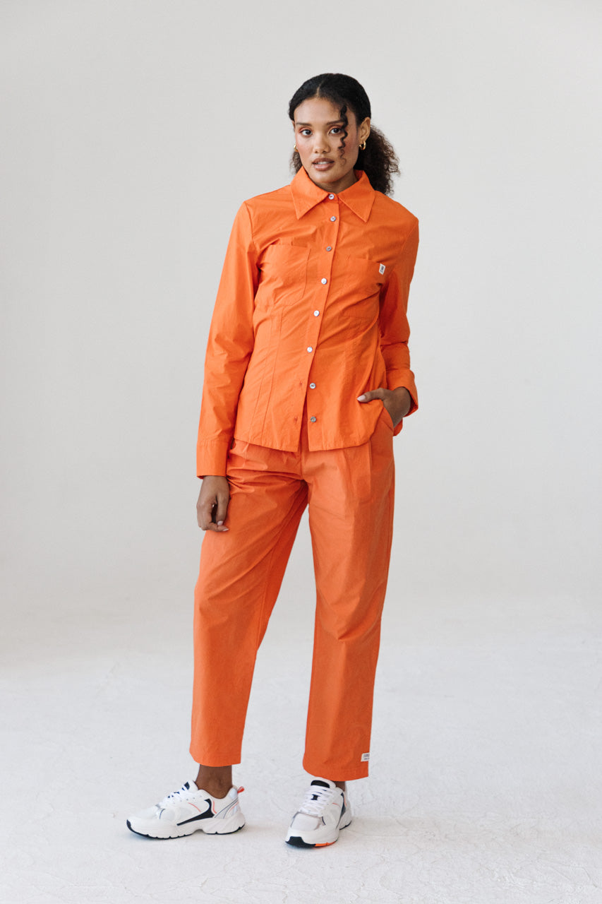 Pleated Trousers ― Tangerine