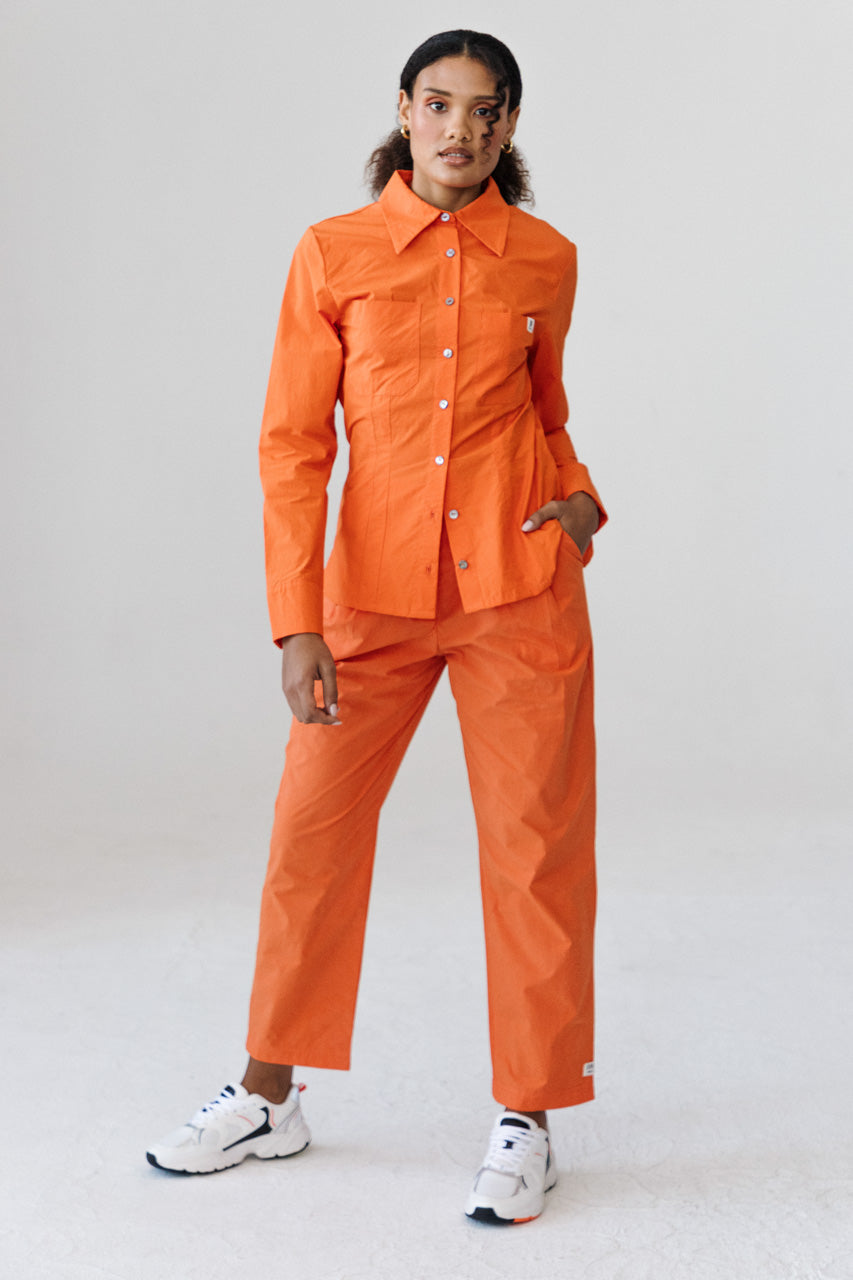 Pleated Trousers ― Tangerine