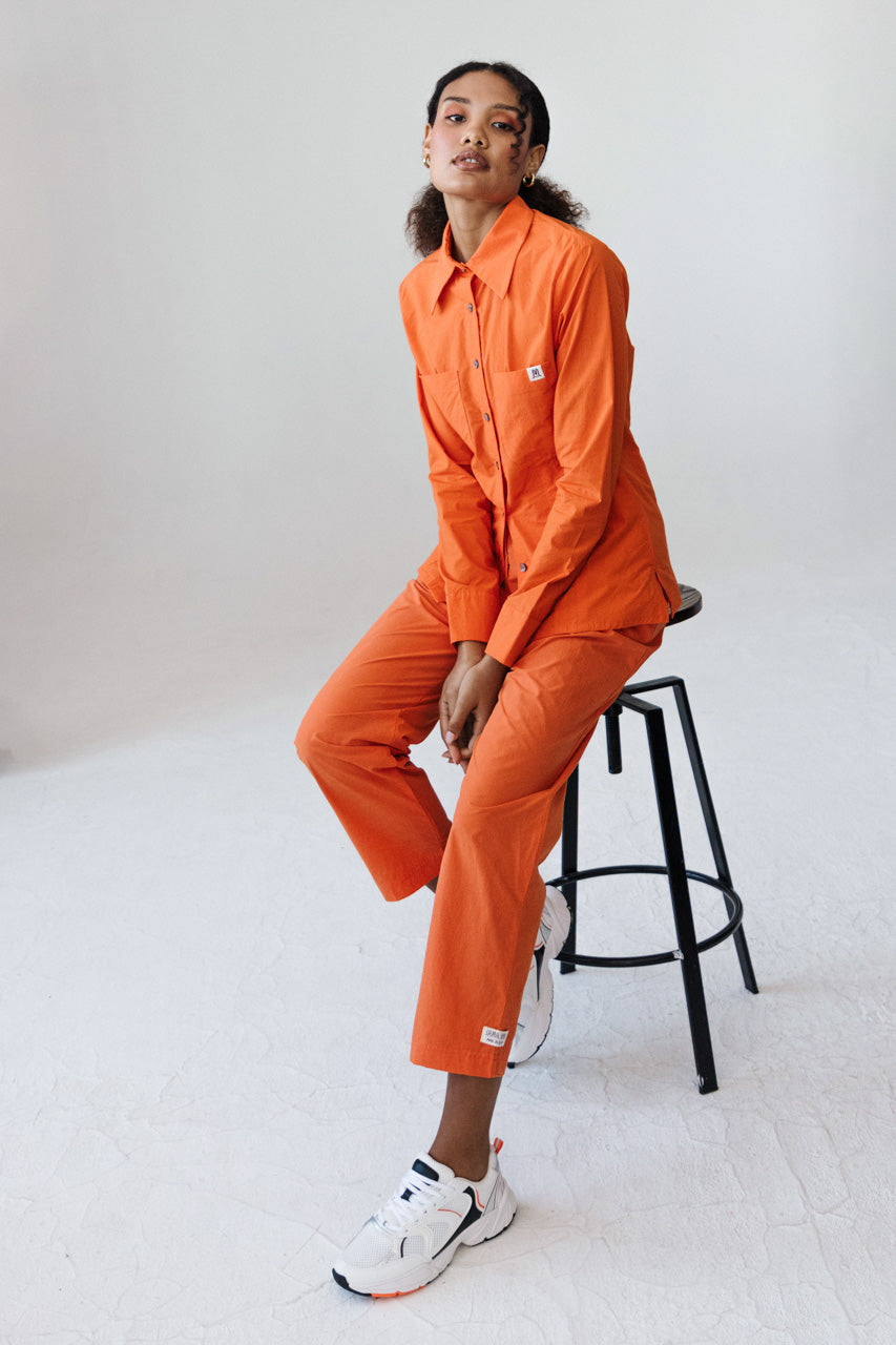 Pleated Trousers ― Tangerine