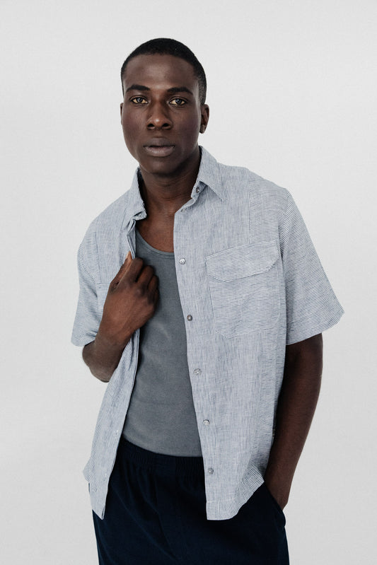 Classic Bowler - Navy Stripe