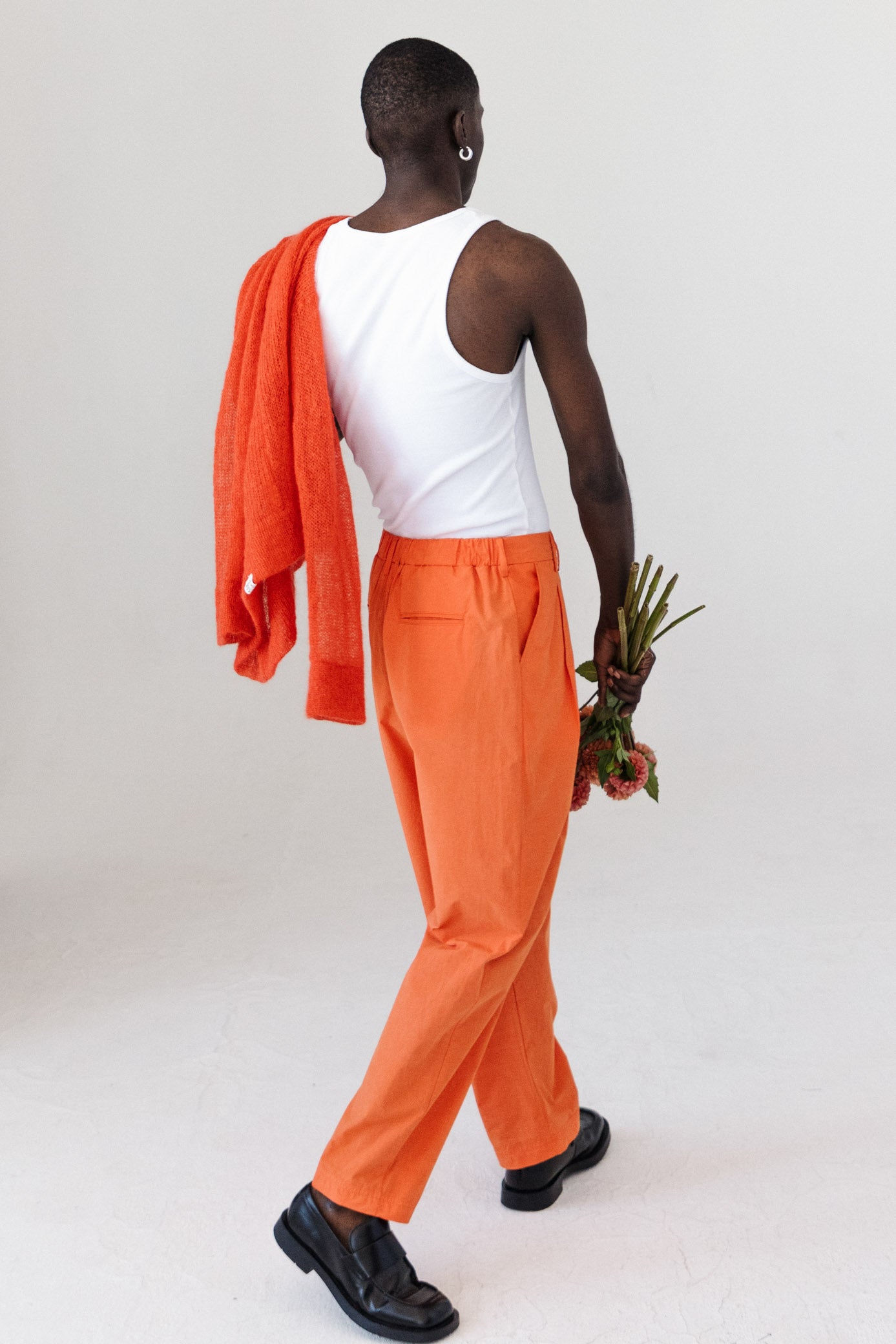 Pleated Trousers - Tangerine