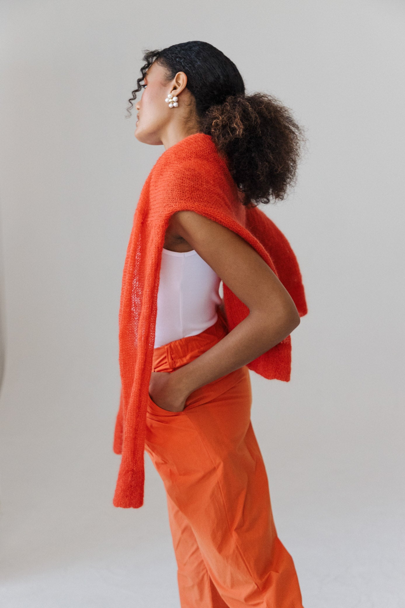 Pleated Trousers - Tangerine