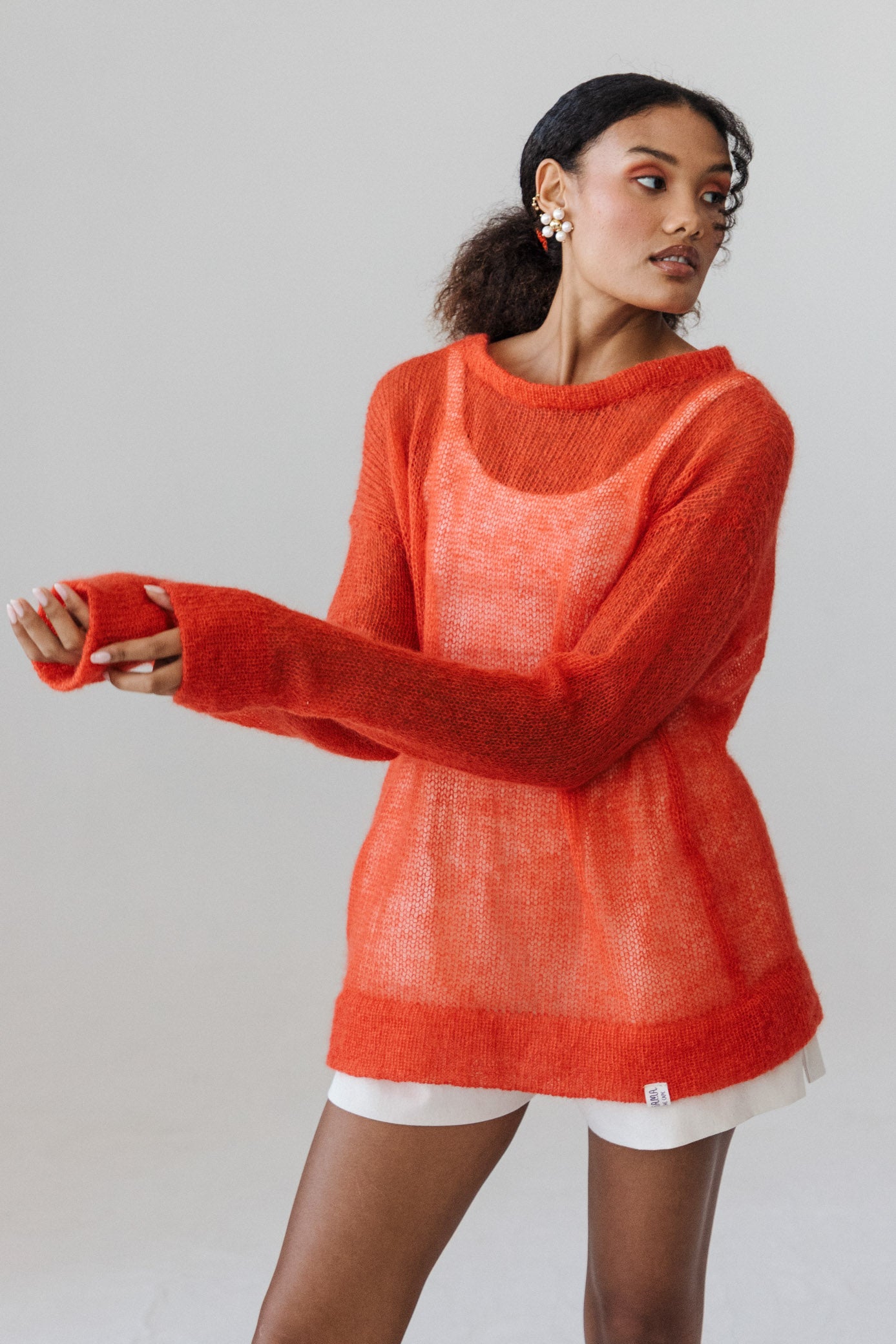 Loose Knit Sweater - Tangerine