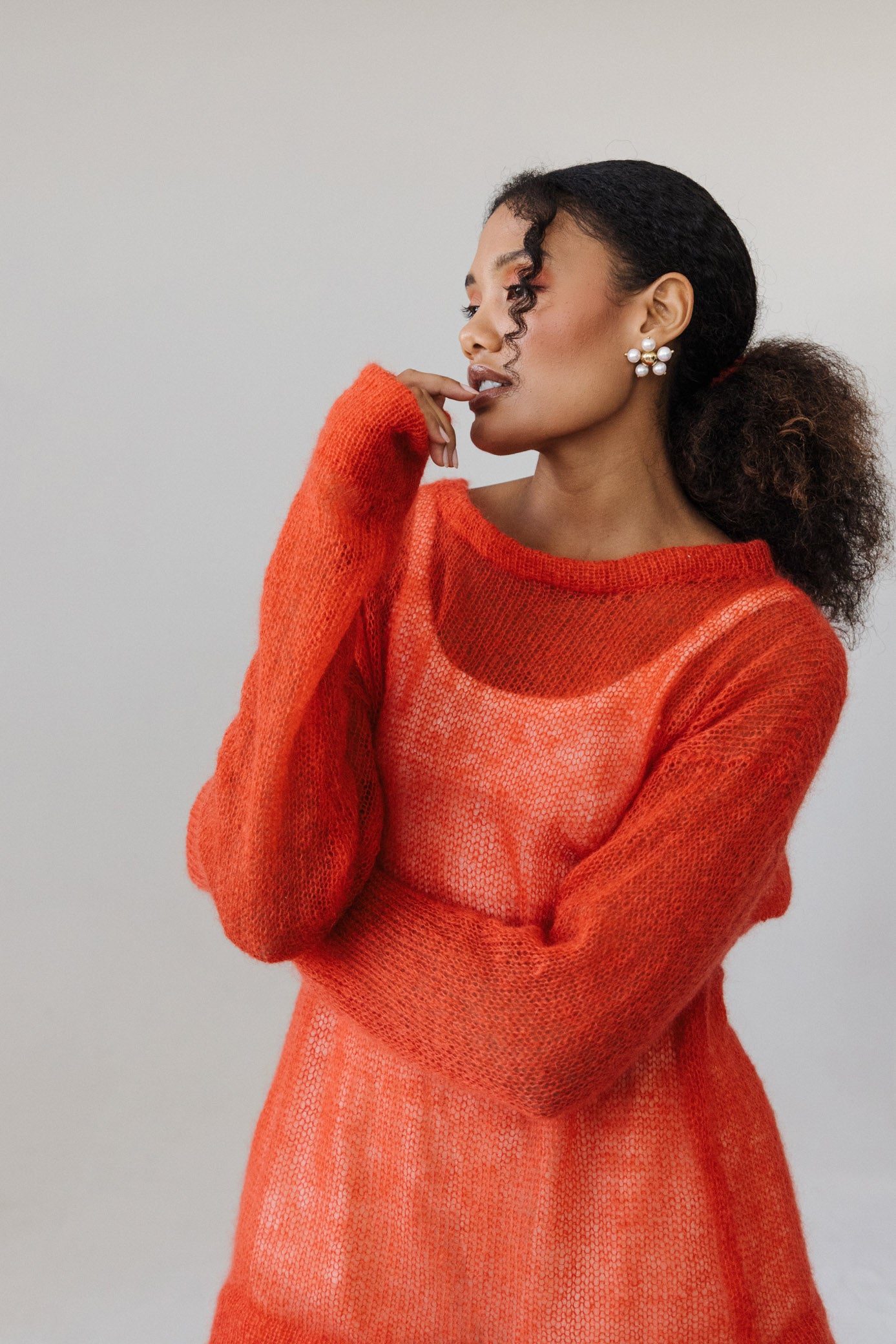 Loose Knit Sweater - Tangerine