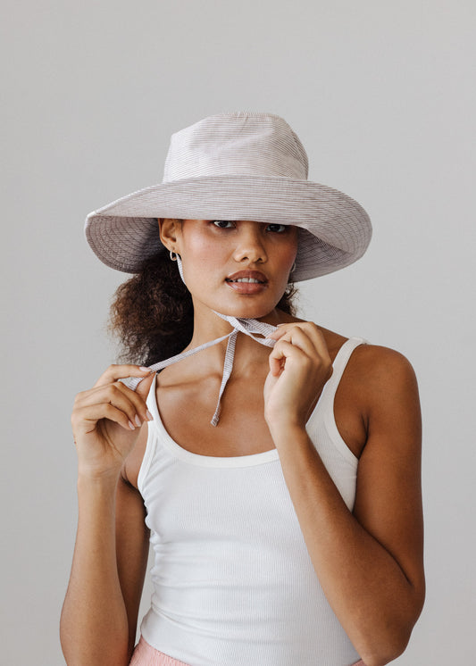 Sun Hat - Flax Stripe