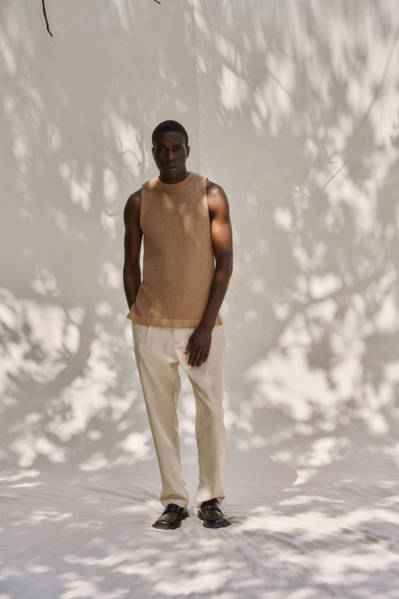 Mash Cotton Vest - NY Khaki