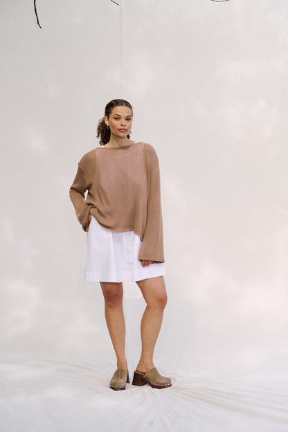 'Belle' Cotton Sweater ― NY Khaki