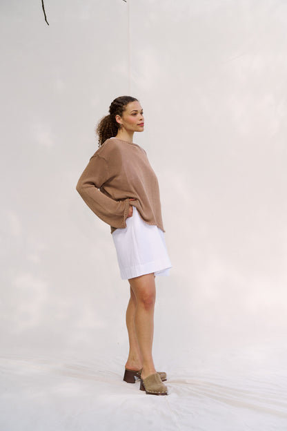 'Belle' Cotton Sweater ― NY Khaki