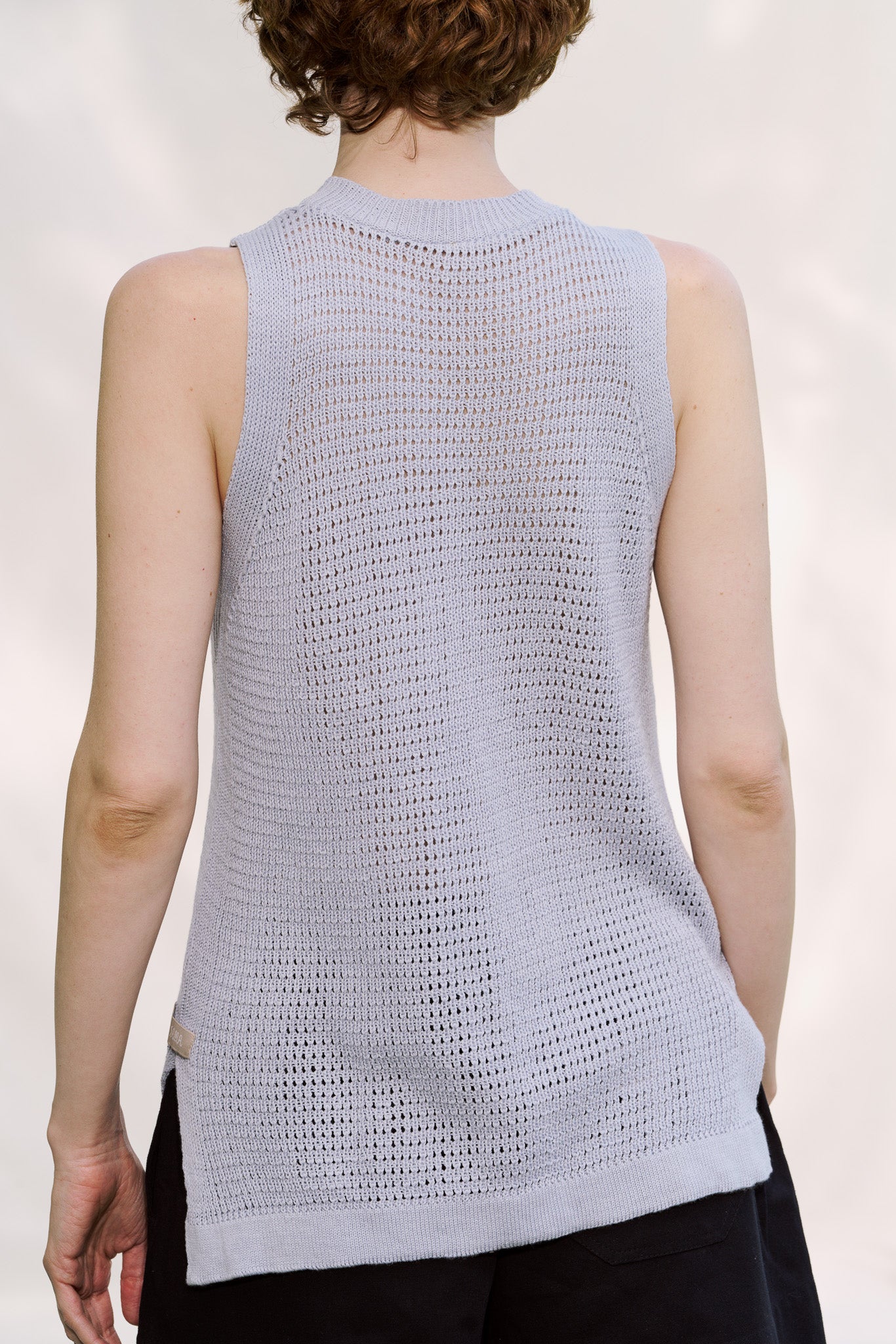 Mash Cotton Vest ― Cloud