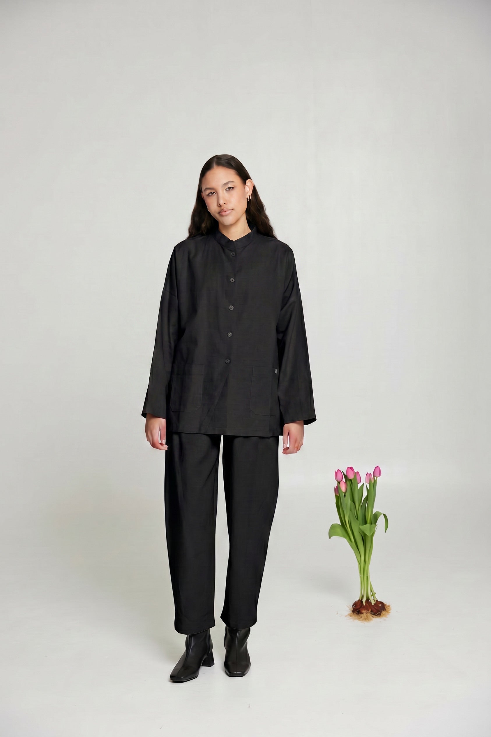 Mandarin Collar - Midnight