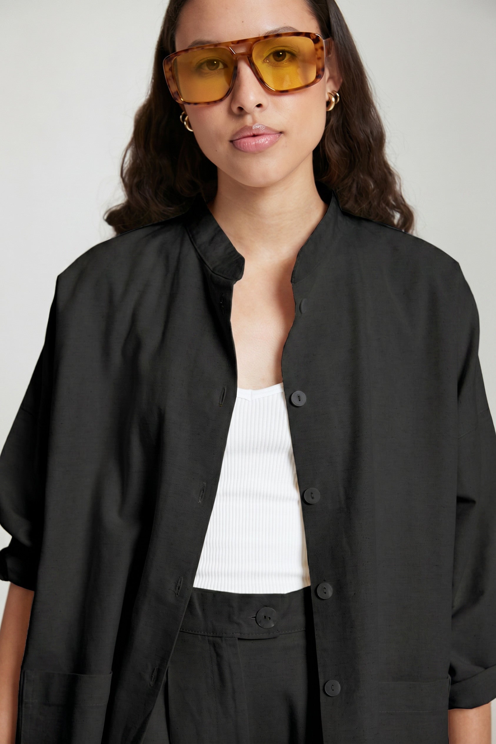 Mandarin Collar - Midnight