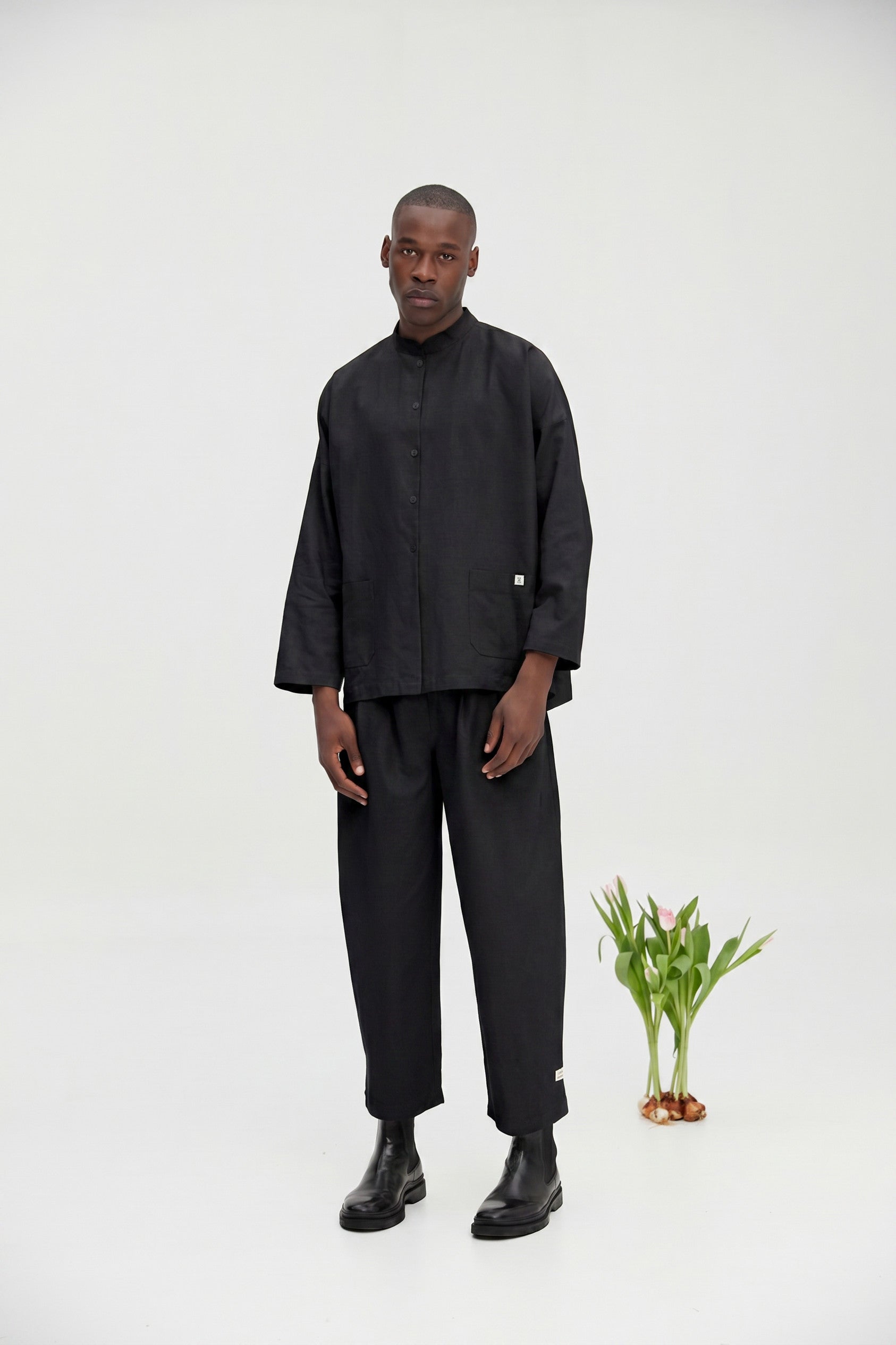Mandarin Collar - Midnight