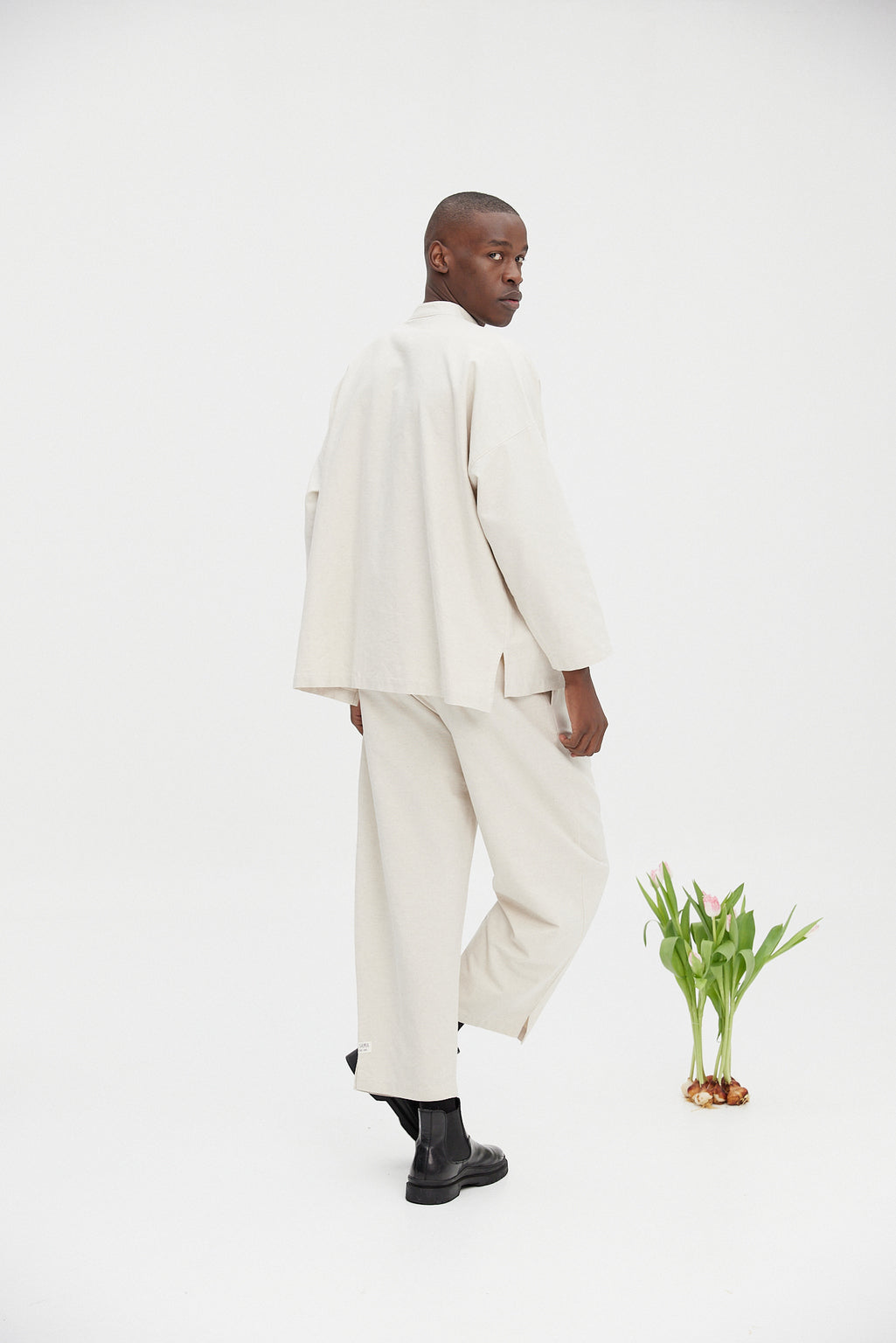 Mandarin Trouser - Flax